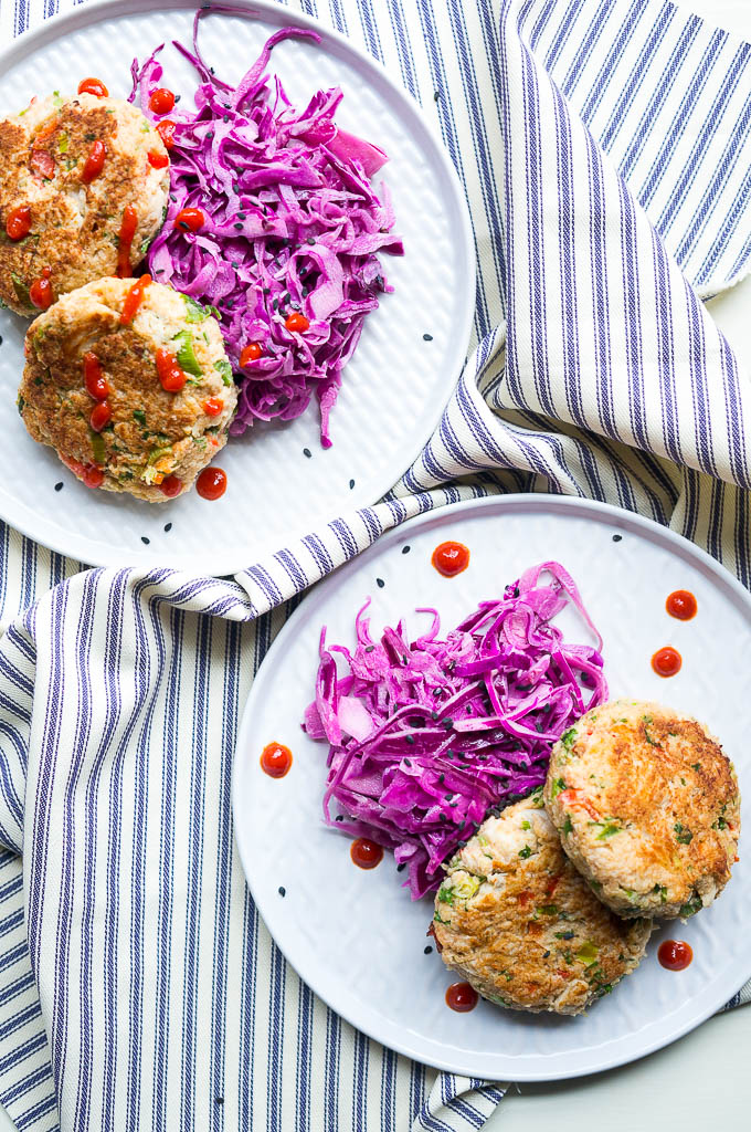 Spicy Loaded Crab Cakes have just the right amount of heat and are sneaky enough to have a serving of vegetables tucked inside too!