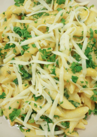 Healthy Mac N’ Cheese with Greens and Gruyere