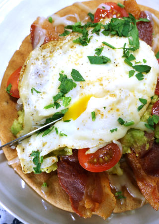 Pita Breakfast Pizza with Avocado and Fried Egg