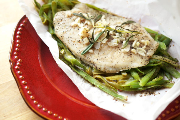 Parchment Wrapped Lemon Tilapia with Fresh Rosemary