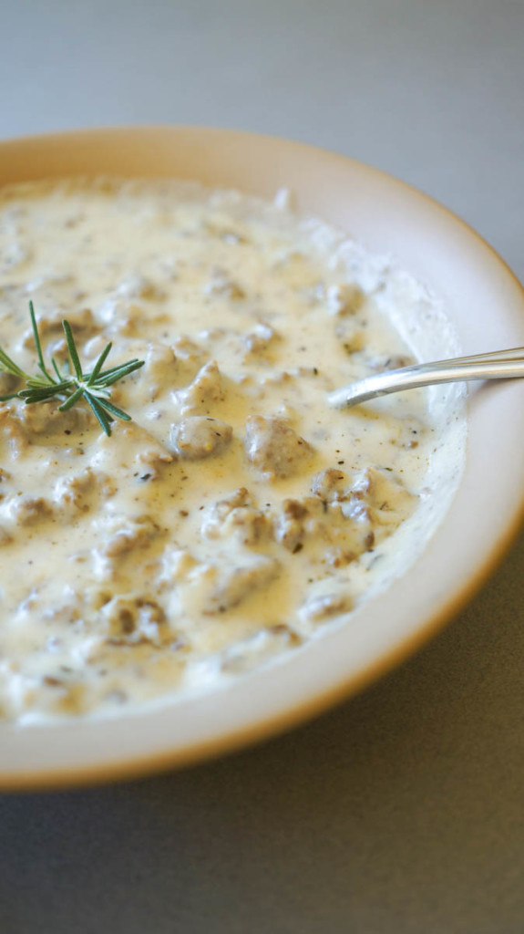Rosemary Cheddar Biscuits with Thyme Sausage Gravy