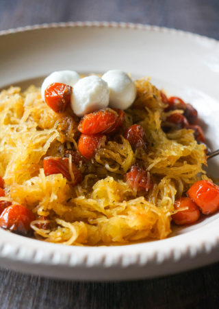 5 Ingredient Spaghetti Squash with Pan Roasted Tomatoes
