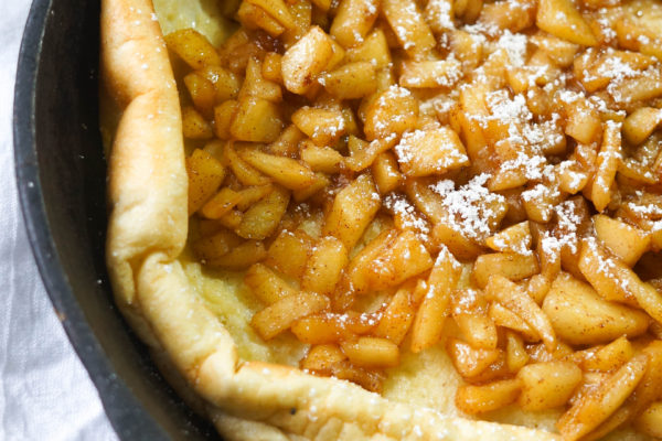 Dutch Baby Pancake with Apple Topping