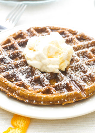 Gingerbread Waffles with Orange Whipped Cream