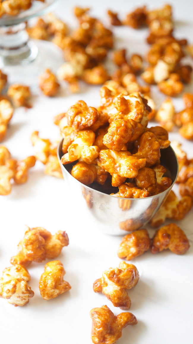 Caramel Puffcorn. Crunchy, sweet, and SO addicting, this snack will be devoured wherever you take it!