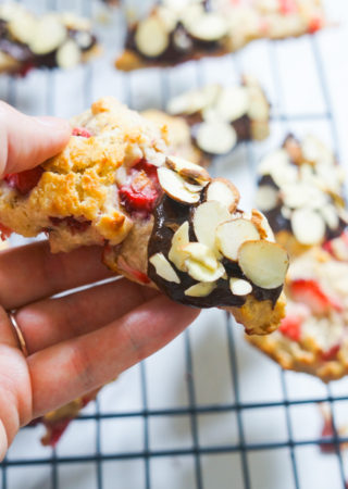 Chocolate Dipped Strawberry Scones