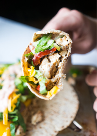 Pressure Cooker Chicken Fajitas with Charred Peppers