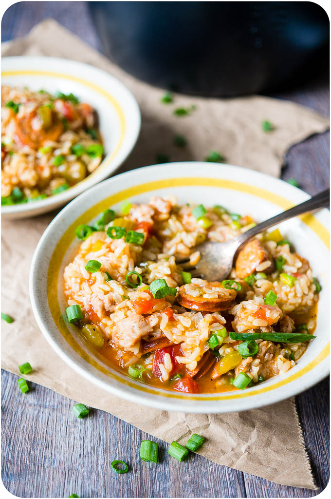 Pressure Cooker Sausage Jambalaya. This jambalaya made completely in the pressure cooker in less than 20 minutes is so packed with flavor that you'll be craving it day after day!