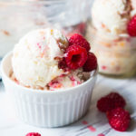 No Churn Apricot Raspberry Swirl Ice Cream. No ice cream machine needed, creamy and delicious, and only takes 15 minutes to make!