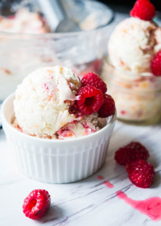 No Churn Apricot Raspberry Swirl Ice Cream