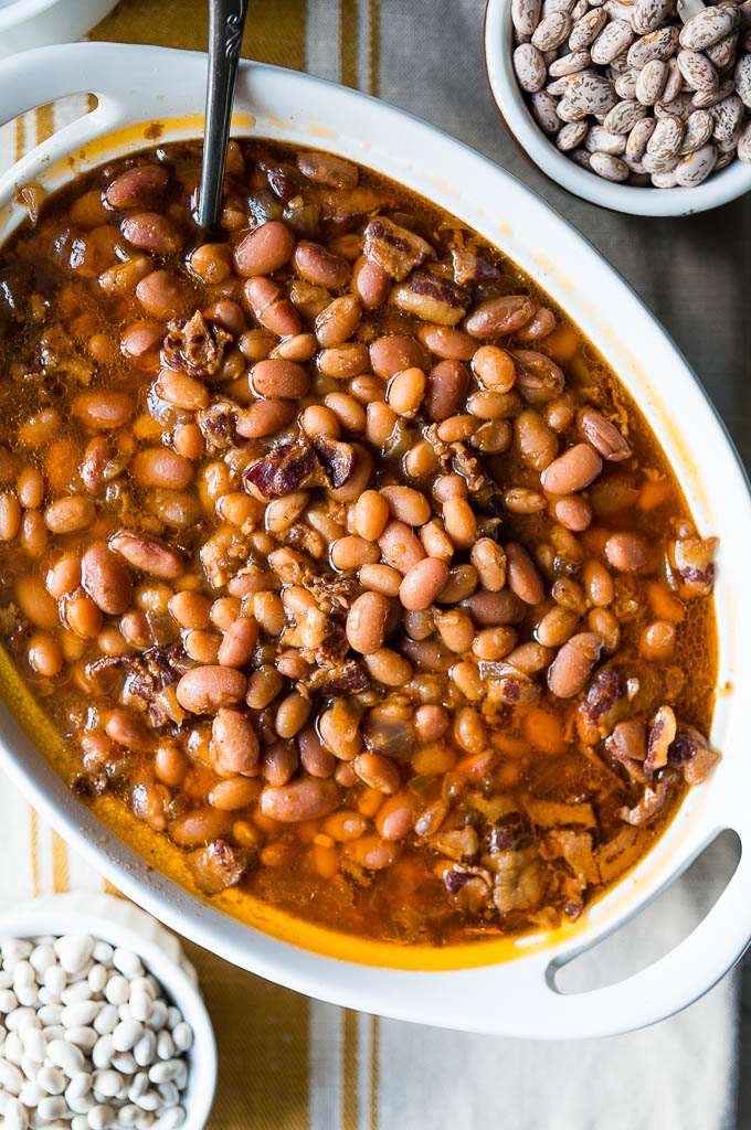 Pressure Cooker Coca Cola Baked Beans. Made in a big batch with dried beans, these beans are sweet, tangy, savory, and hearty!