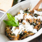 Roasted Garlic and Zucchini Dip. The strong and vibrant flavors of garlic roasted with zucchini, then topped with greek yogurt and mint.