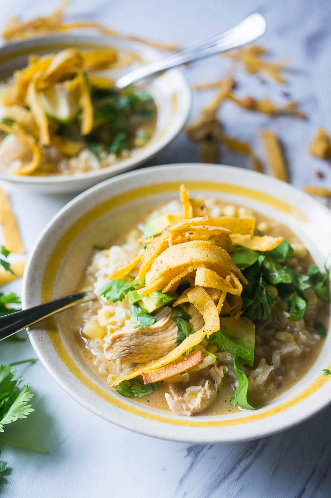 Hatch Chile Chicken Tortilla Soup. This soup is SO flavorful, hearty but light, and full of fresh, seasonal goodies!