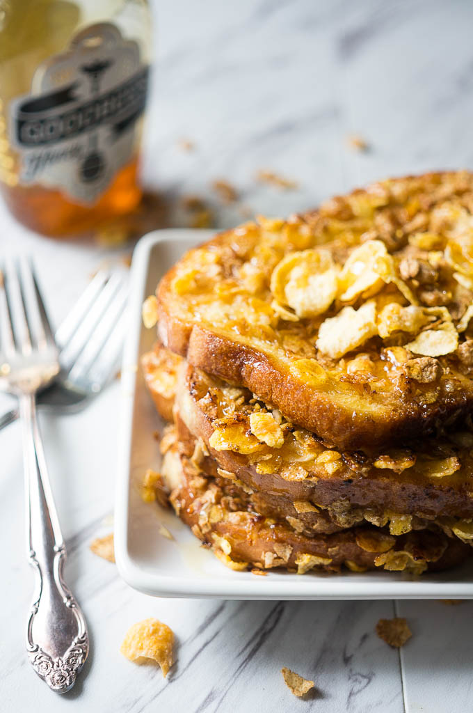 Crunchy Cereal Crusted French Toast. Liven up your morning routine with this honey glazed cereal crusted French Toast!