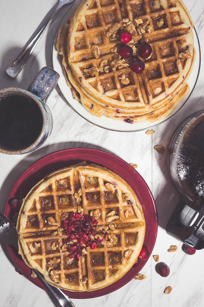 Cranberry Buttermilk Waffles. Pair these delicious fluffy waffles with the #perfectcoffeeathome for a cozy holiday morning.