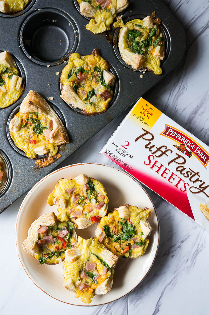 Ham and Cheese Mini Quiches. Pop these irresistible muffin cup quiches in the oven for a savory and filling breakfast!