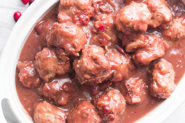 Pressure Cooker Cranberry Balsamic Meatballs