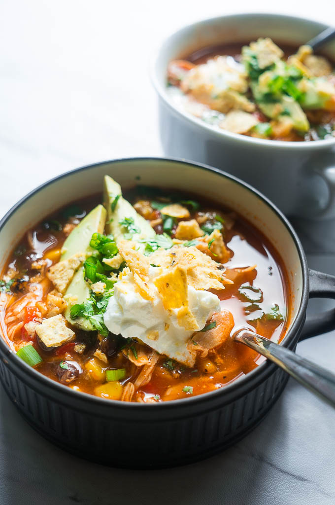 Pressure Cooker Chicken Tortilla Soup - Kitschen Cat