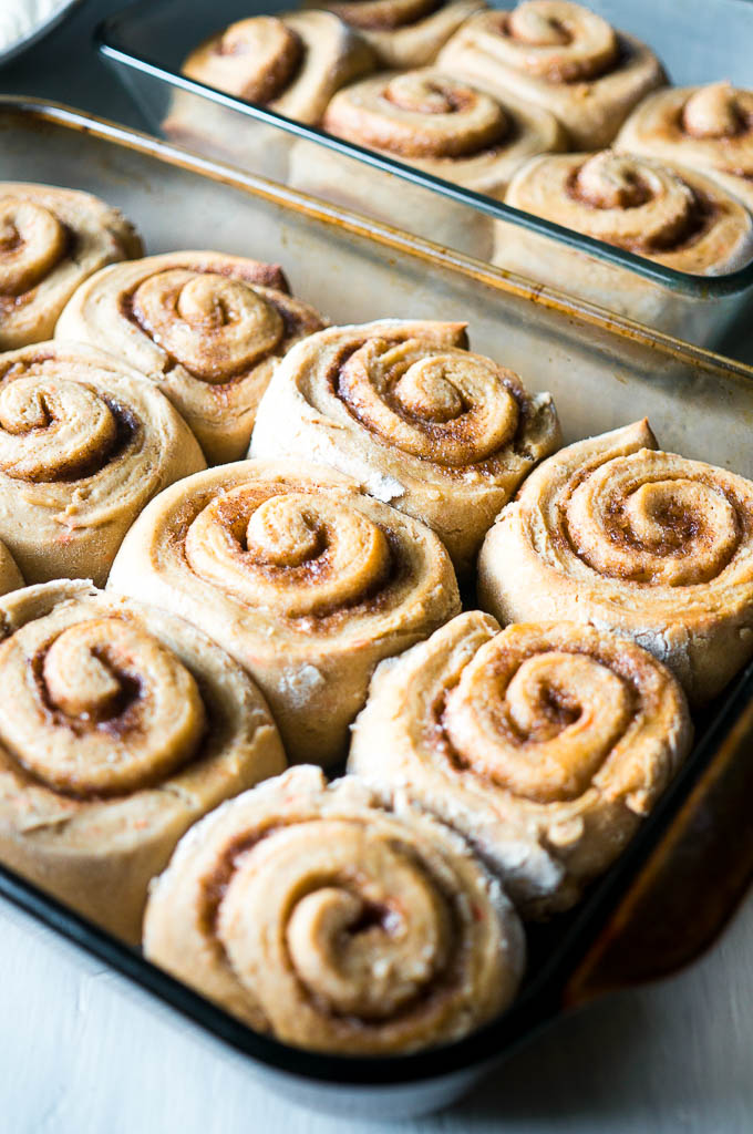 Carrot Cake Mix Cinnamon Rolls. I've been making these soft and fluffy cinnamon rolls for so long and they turn out perfect every time! Only 7 ingredients and a breeze to make!