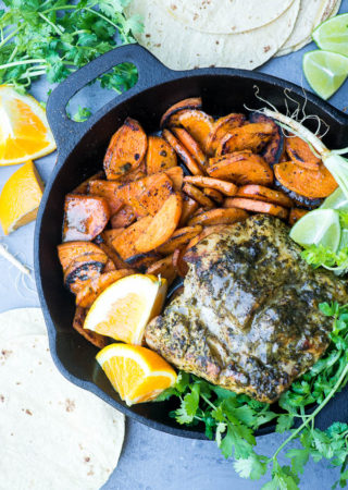 Pressure Cooker Roasted Mojo Pork with Sweet Potatoes