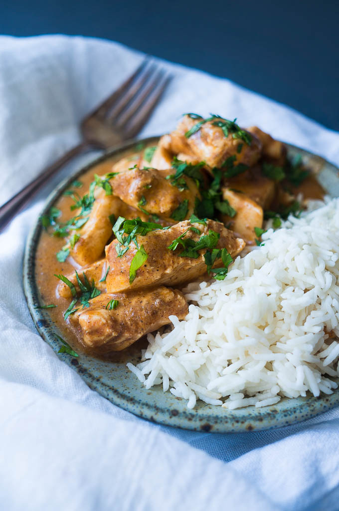 Pressure Cooker Butter Chicken. A rich and creamy indian curry made in less than 15 minutes in the pressure cooker. Sprinkle with chopped cilantro and serve on top of basmati rice for a night of make at home take-out!