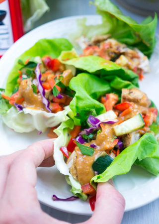 Asian Grilled Chicken Lettuce Wraps with Dorot