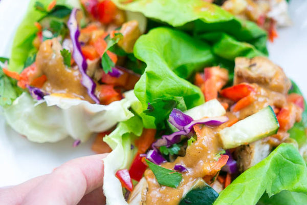 Asian Grilled Chicken Lettuce Wraps with Dorot