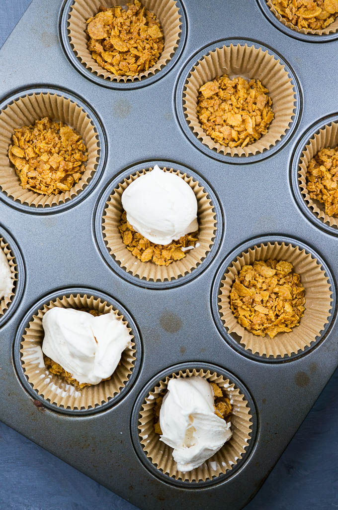 Mini Mexican Fried Ice Cream. Only 7 ingredients in these WAY too good single serving desserts. Just like traditional mexican fried ice cream, but without the deep fry!