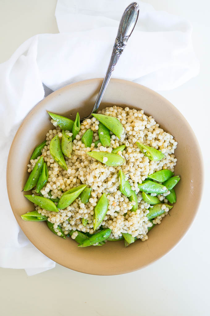 Pressure Cooker Snap Pea Israeli Couscous is a fresh summer side dish with only a few ingredients - perfect for lunchtime!