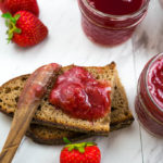 Pressure Cooker Strawberry jam cooks on high pressure for just 1 minute and gives you the most lovely fruity fresh jam!