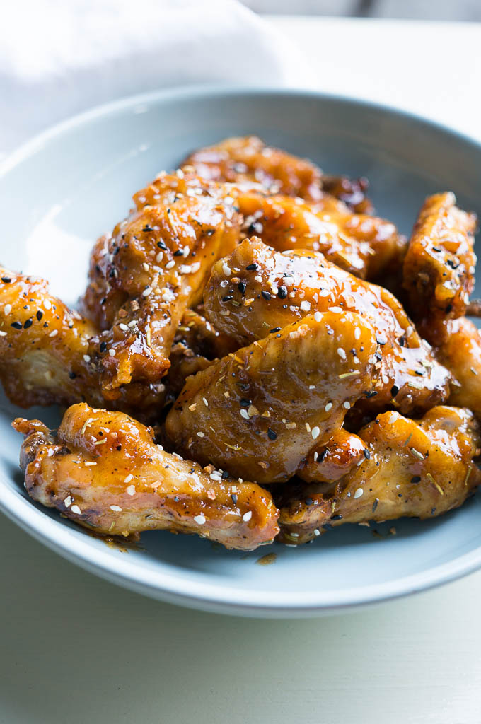 Pressure Cooker Grilled Honey Sriracha Chicken Wings are sweet, spicy, and finger licking good!