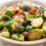 Jazz up your roasted brussels sprouts this season with crispy bacon bits and juicy apple chunks!