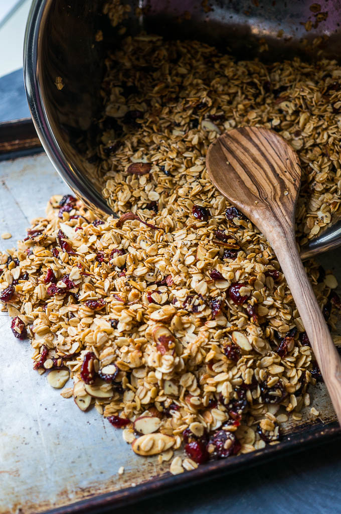 Slow Cooker Cranberry Almond Granola - make it in your instant pot too! 