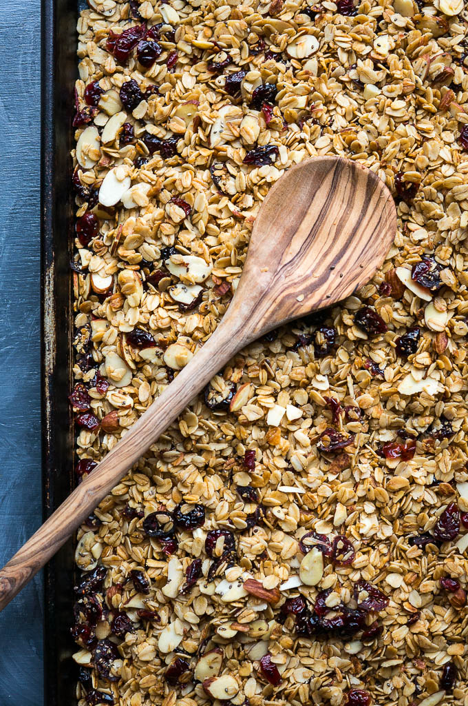 Slow Cooker Cranberry Almond Granola - make it in your instant pot too! 