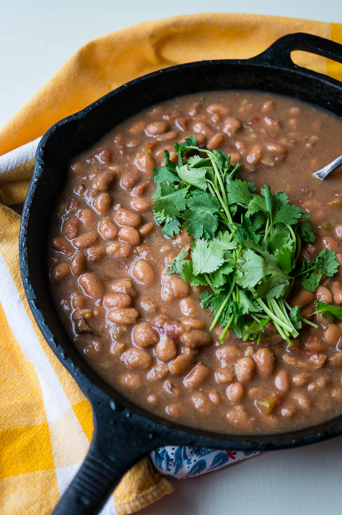Pressure Cooker Charro Beans are packed with authentic flavors and pair perfectly with some fajitas or enchiladas!
