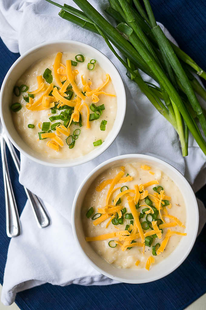 Pressure Cooker Poor Man's Potato Soup is hearty, delicious, extra creamy, and less than $1 per serving!