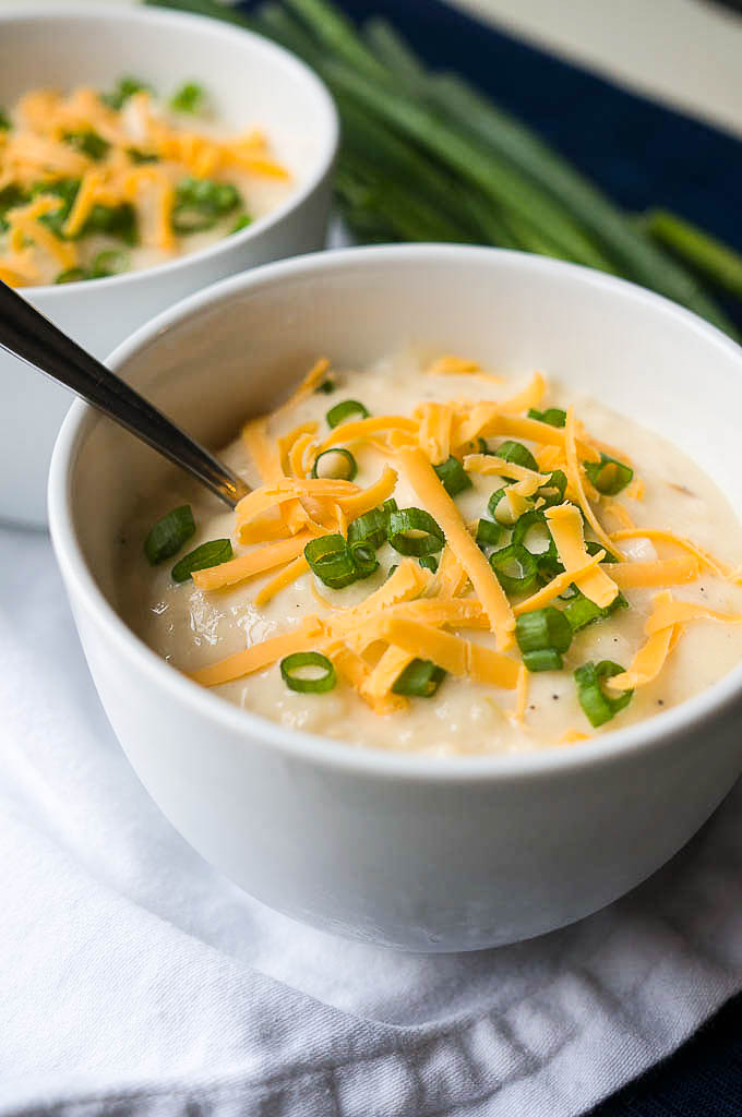 Pressure Cooker Poor Man's Potato Soup is hearty, delicious, extra creamy, and less than $1 per serving!