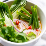 Pressure Cooker Thai Curry Vegetable Soup has a rich golden broth of coconut milk, curry paste, and soy sauce that'll have you slurping to the last drop!