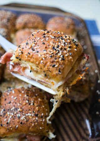 Ham and Cheese Sliders are perfect for any party, weeknight dinner for the kids, or a pan of goodness to bring to your friend!