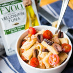 Pressure Cooker Tuna and Olive Rigatoni is delicious, cooks in under 15 minutes, and is a budget friendly meal the whole family will gobble up!
