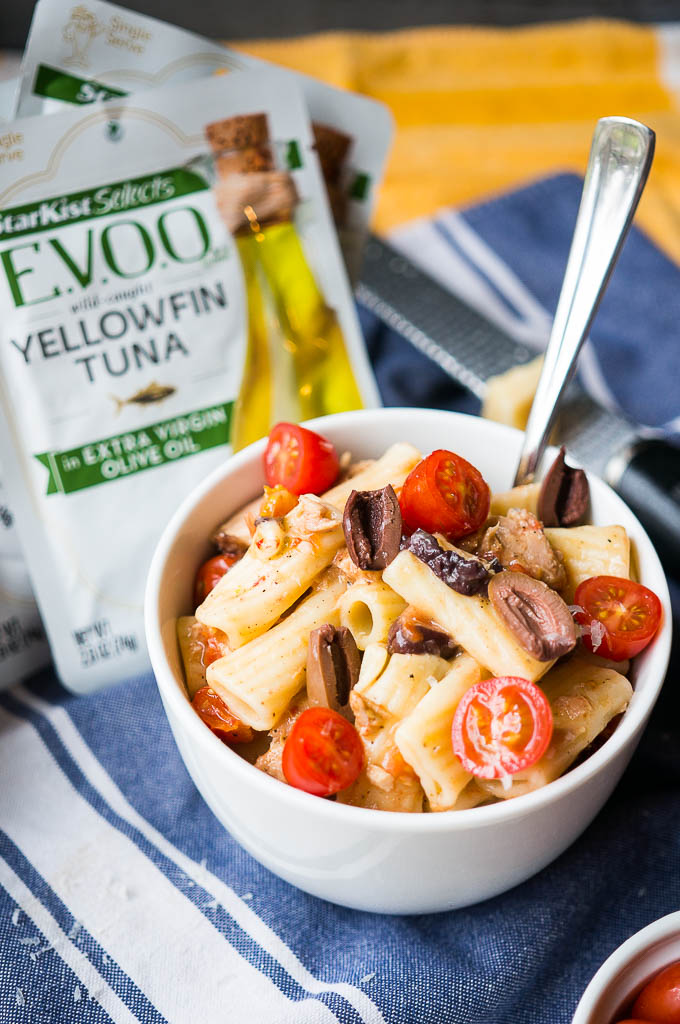 Pressure Cooker Tuna and Olive Rigatoni is delicious, cooks in under 15 minutes, and is a budget friendly meal the whole family will gobble up!
