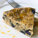 Pressure Cooker Blueberry Cornmeal Breakfast Cake uses a Jiffy cornbread mix as the base and is drizzled with honey and served in yummy wedges!