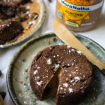 Pressure Cooker Dark Chocolate Almond Butter Lava Cakes are made with honey, coconut oil, cocoa powder and the natural goodness of MaraNatha Creamy No Stir Almond Butter!