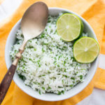 Pressure Cooker Cilantro Lime Rice cooks in under 15 minutes and tastes just like Chipotle's signature recipe!