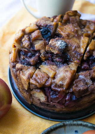 Pressure Cooker Blueberry Apple Bread Pudding