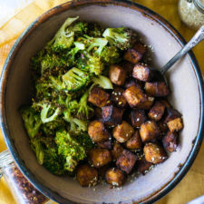 Crispy Air Fryer Asian Tofu and Broccoli-image